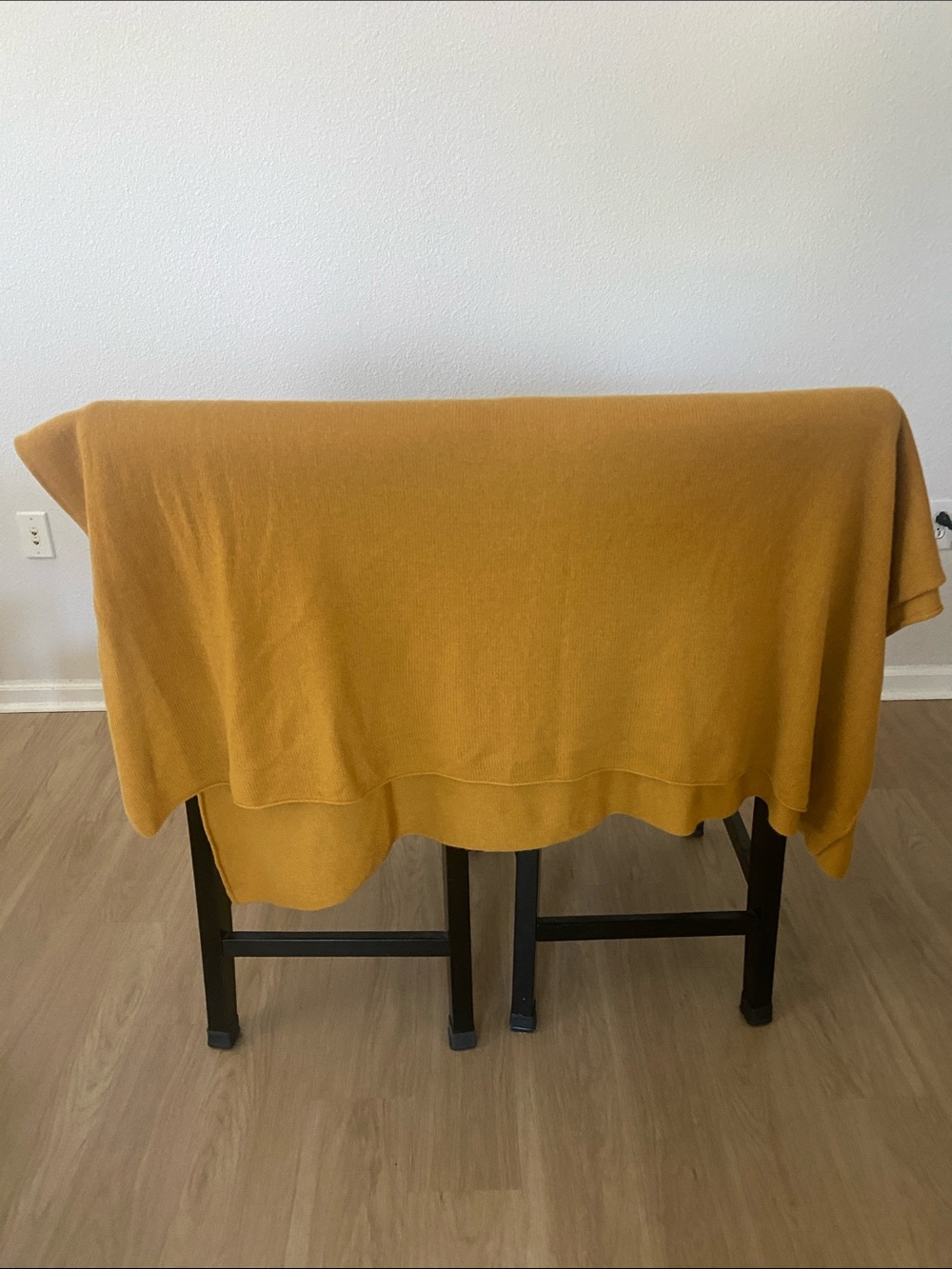 Once Milano Mustard Yellow Cashmere Knit Throw Blanket 60x45